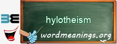 WordMeaning blackboard for hylotheism